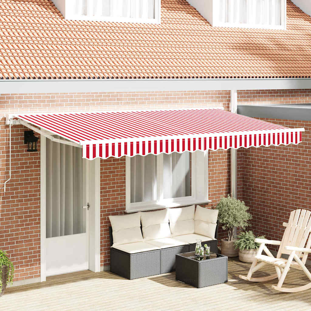Vidaxx toile de remplacement pour auvent rouge et blanc 380 x 195 cm