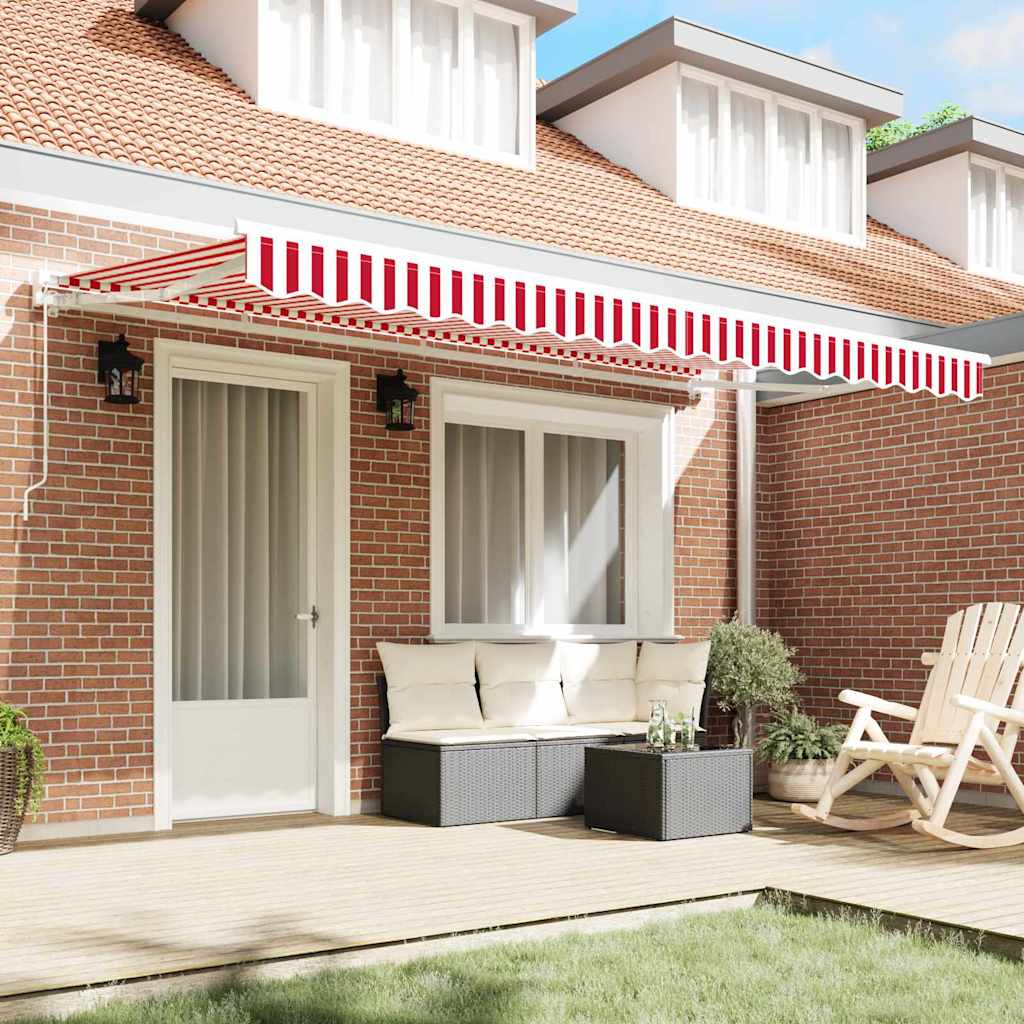 Vidaxx toile de remplacement pour auvent rouge et blanc 380 x 195 cm