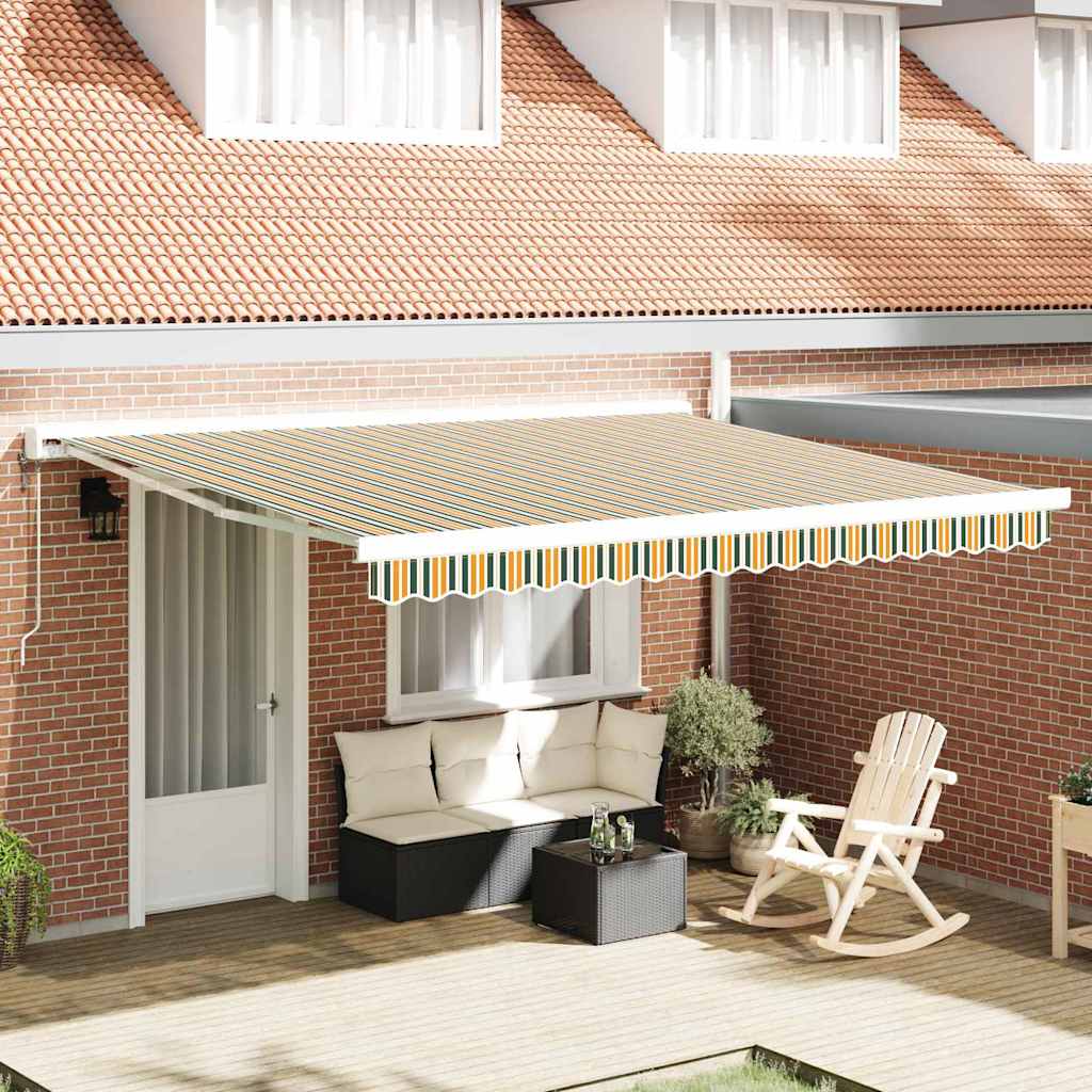 Vidaxx toile de remplacement pour auvent vert et jaune 380 x 295 cm