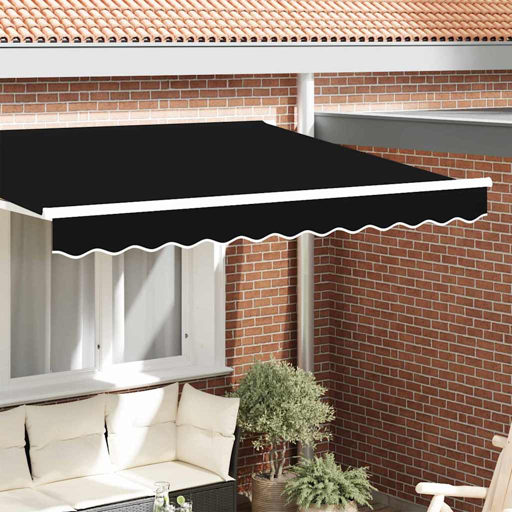 Vidaxl marquis cantonnière noir 580 x 20 cm toile
