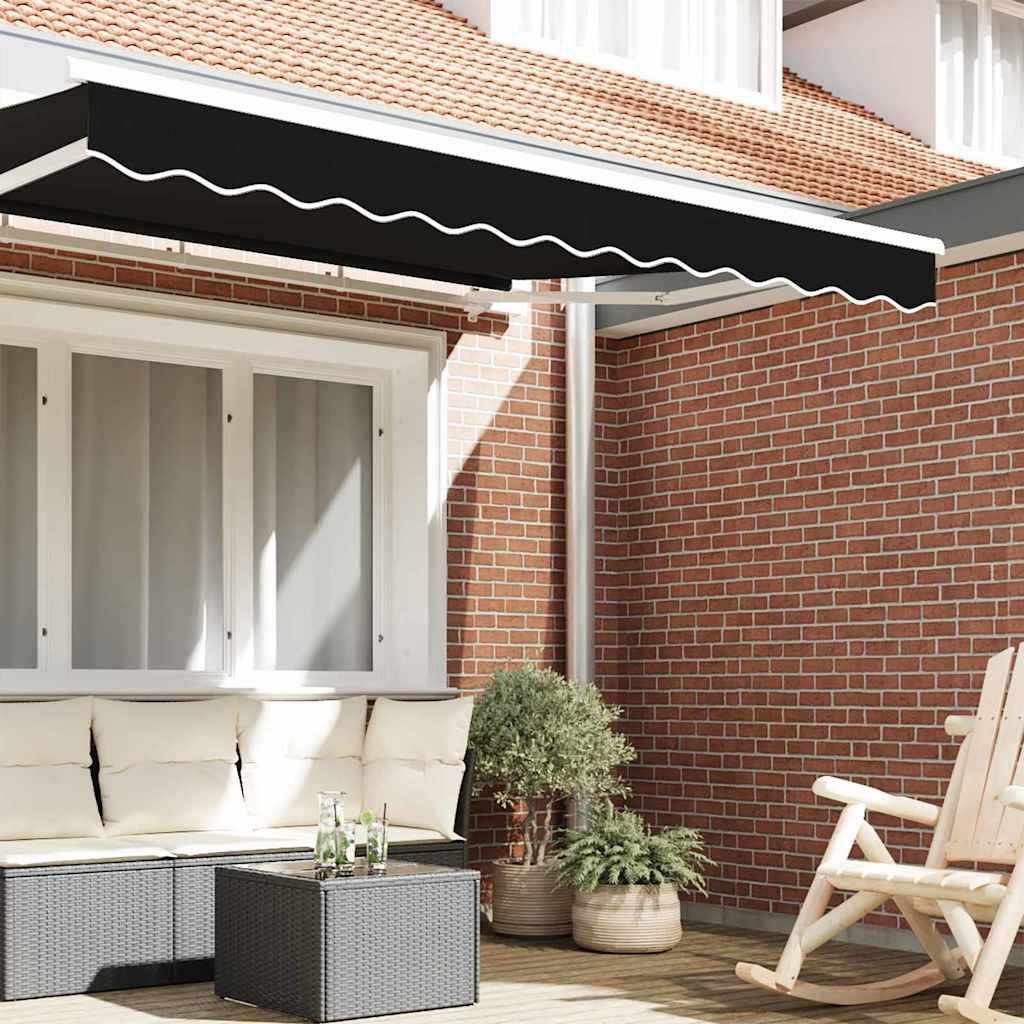 Vidaxl marquis cantonnière noir 580 x 20 cm toile