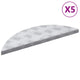 Vidaxl marche d'escalier en forme de croissant 5 pcs argent 60 x 18 cm aluminium