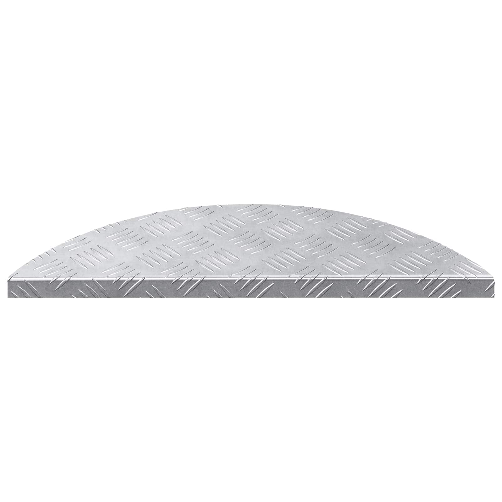 Vidaxl marche d'escalier en forme de croissant 5 pcs argent 60 x 18 cm aluminium