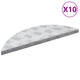 Vidaxl marche d'escalier en forme de croissant 10 pcs argent 60 x 18 cm aluminium