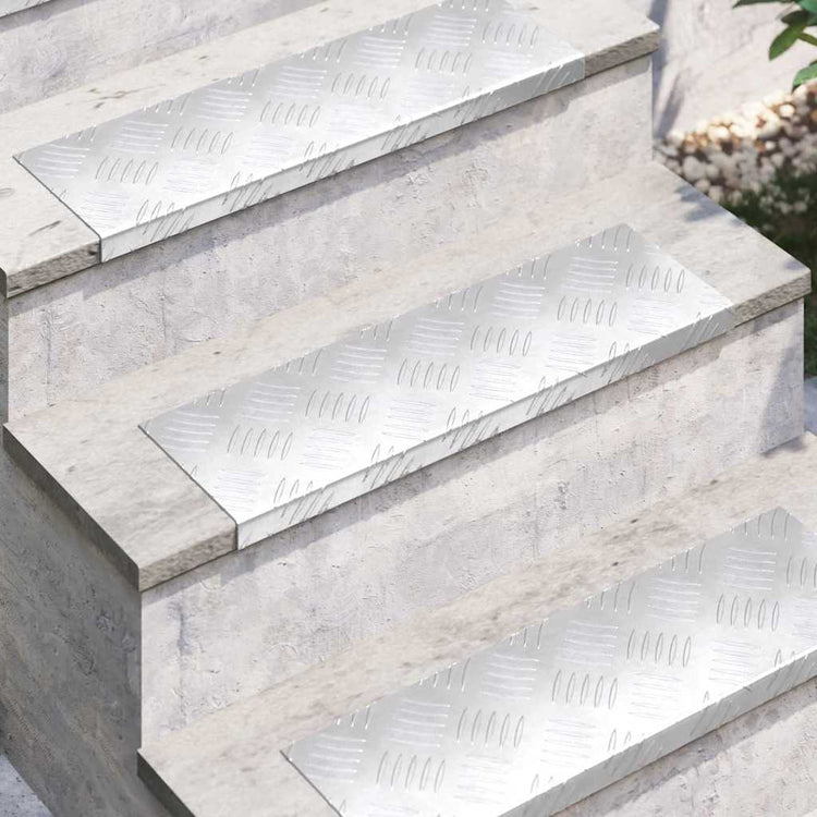 Vidaxx marche d'escalier rectangulaire 10 pcs argent 60 x 18 cm aluminium