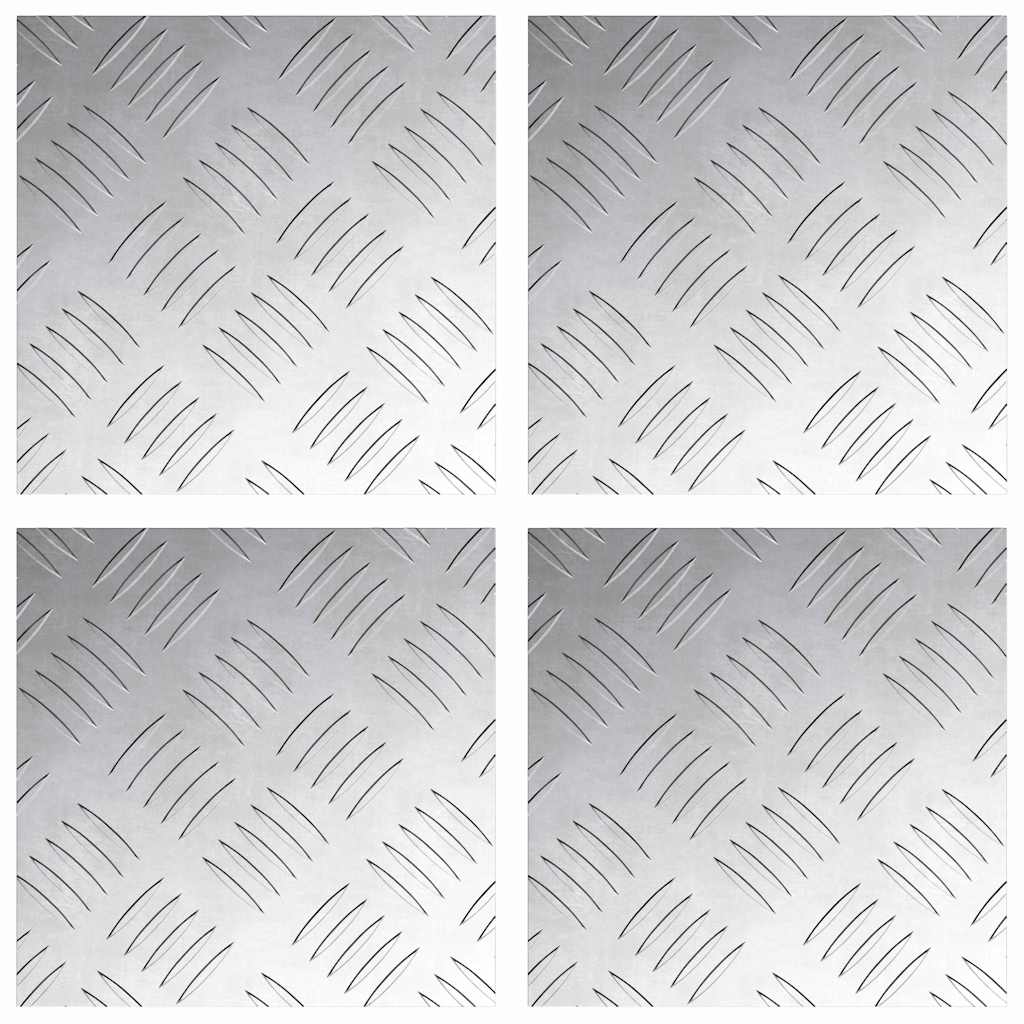 Vidaxxl marche d'escalier carré 4 pcs argent 20 x 20 cm aluminium