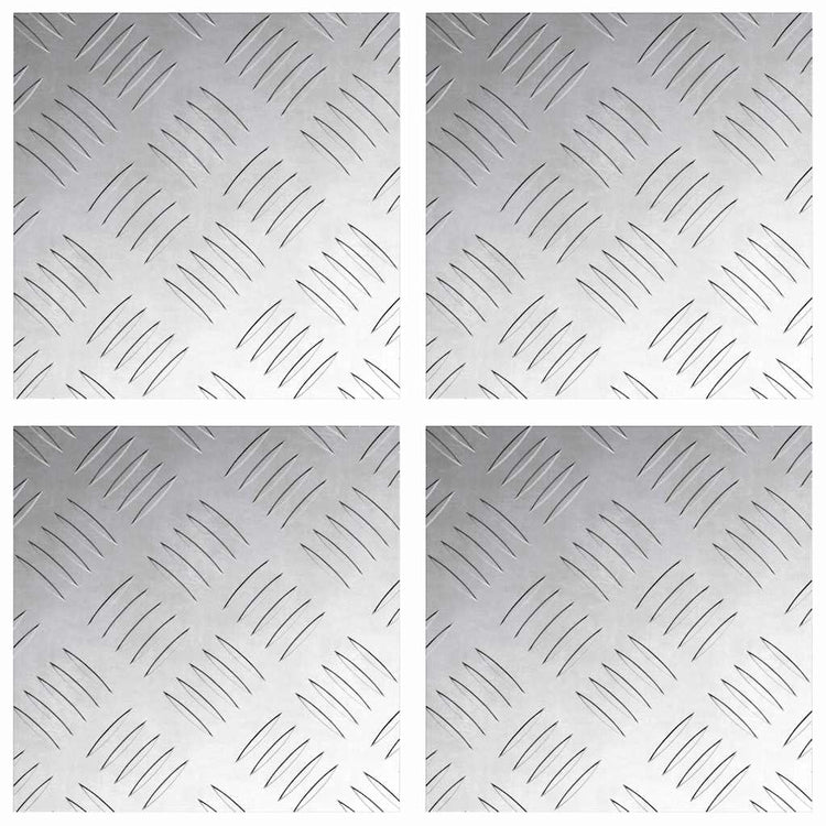 Vidaxxl marche d'escalier carré 4 pcs argent 20 x 20 cm aluminium
