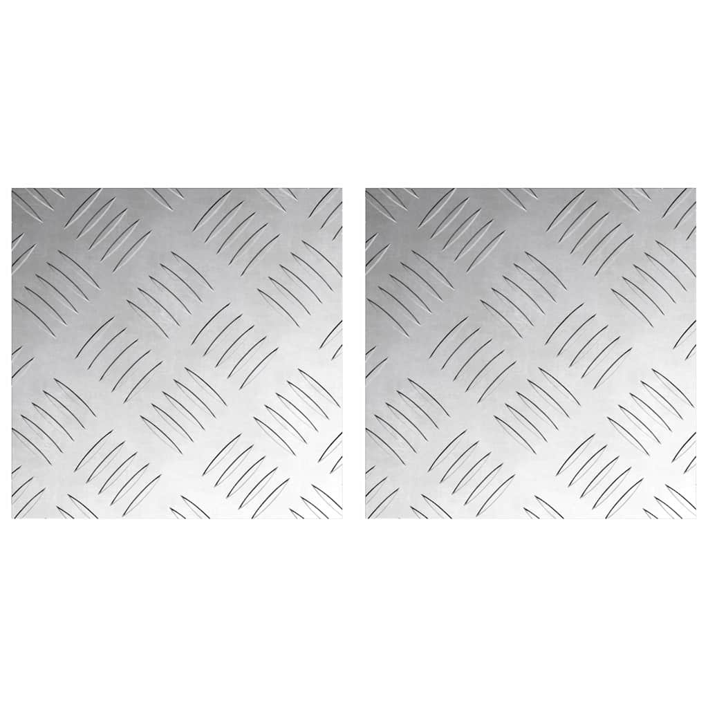 Vidaxxl marche d'escalier carré 2 pcs argent 20 x 20 cm aluminium
