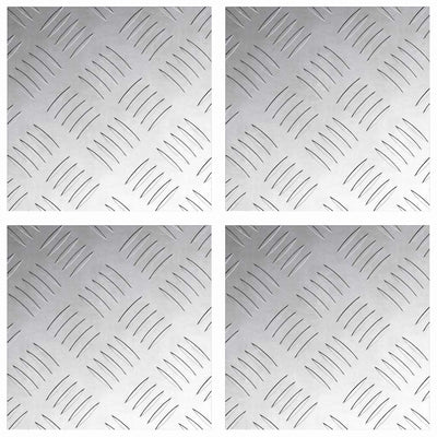 Vidaxxl marche d'escalier carré 4 pcs argent 20 x 20 cm aluminium