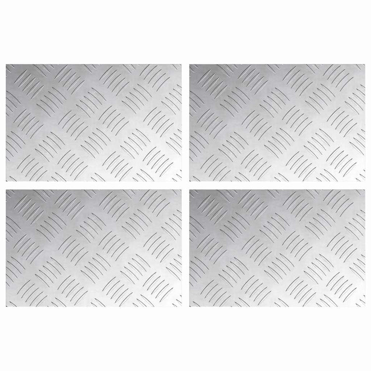 Vidaxx marche d'escalier rectangulaire 4 pcs argent 30 x 20 cm aluminium