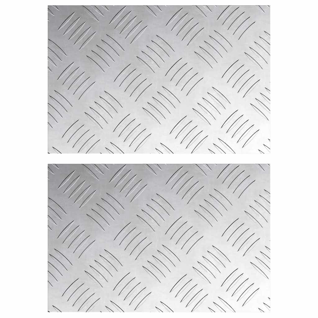 VidaXL marche d'escalier rectangulaire 2 pcs argent 30 x 20 cm aluminium