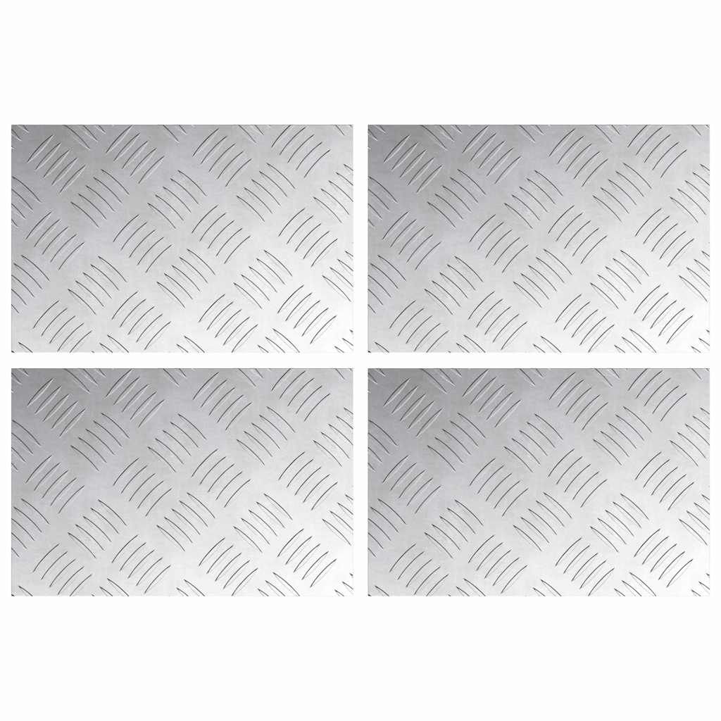 Vidaxx marche d'escalier rectangulaire 4 pcs argent 30 x 20 cm aluminium