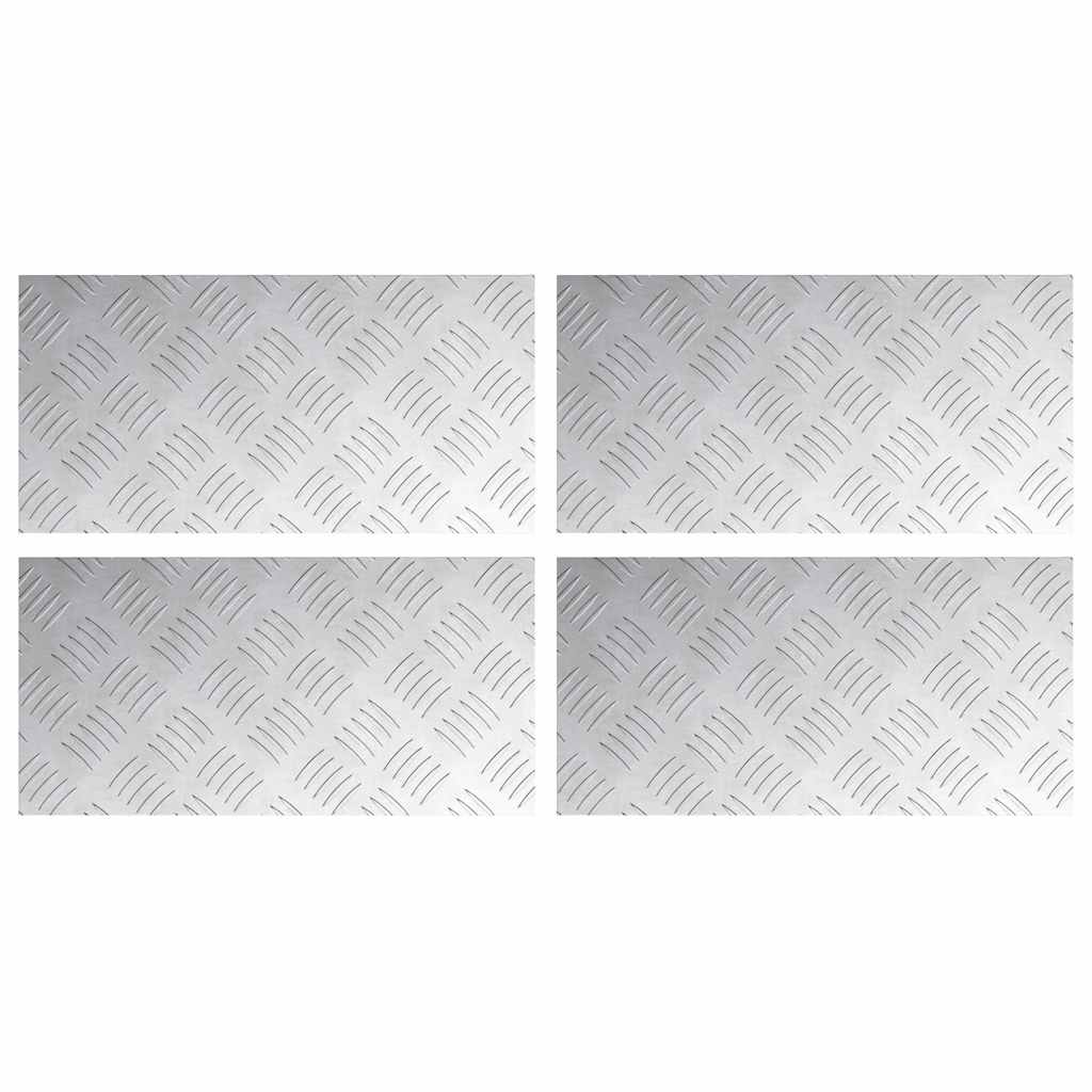Vidaxx marche d'escalier rectangulaire 4 pcs argent 40 x 20 cm aluminium