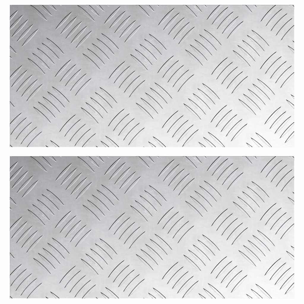 Vidaxx marche d'escalier rectangulaire 2 pcs argent 40 x 20 cm aluminium