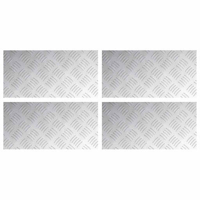 Vidaxx marche d'escalier rectangulaire 4 pcs argent 40 x 20 cm aluminium