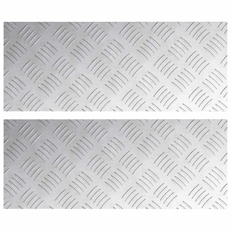 VidaXL marche d'escalier rectangulaire 2 pcs argent 50 x 20 cm aluminium