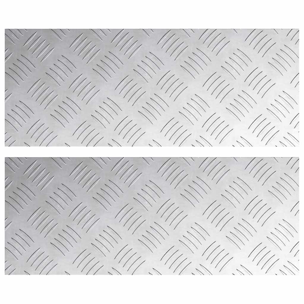VidaXL marche d'escalier rectangulaire 2 pcs argent 50 x 20 cm aluminium