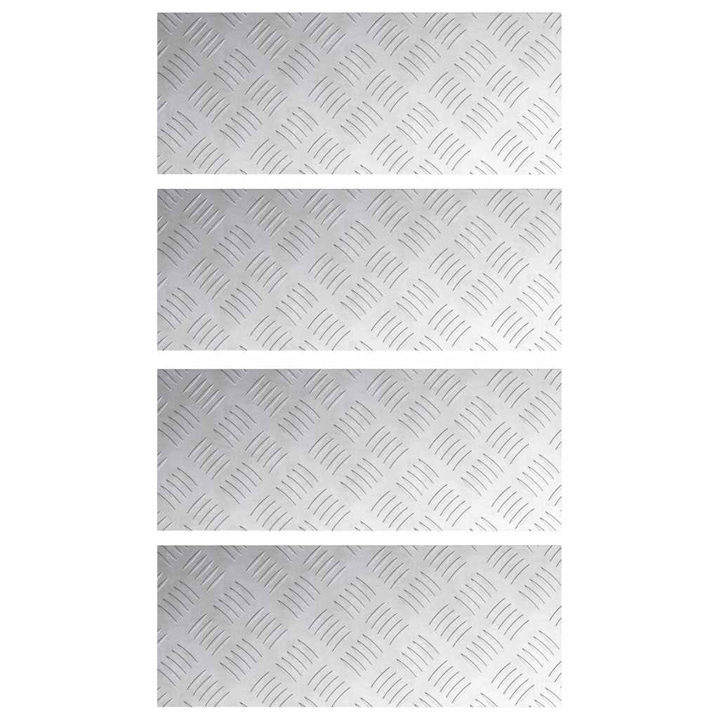 Vidaxxl marche d'escalier rectangulaire 4 pcs argent 50 x 20 cm aluminium