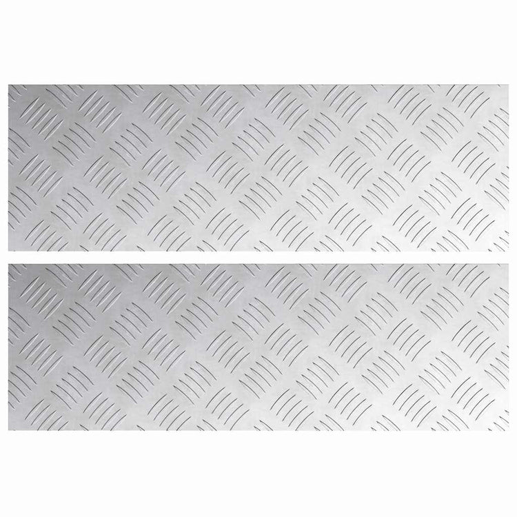 Vidaxx marche d'escalier rectangulaire 2 pcs argent 60 x 20 cm aluminium