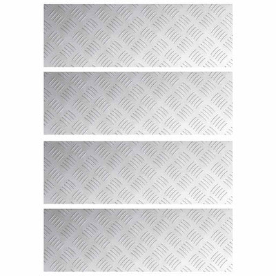 Vidaxx marche d'escalier rectangulaire 4 pcs argent 60 x 20 cm aluminium