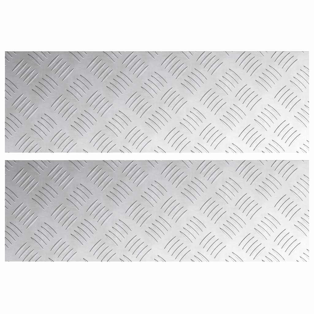 Vidaxx marche d'escalier rectangulaire 2 pcs argent 60 x 20 cm aluminium