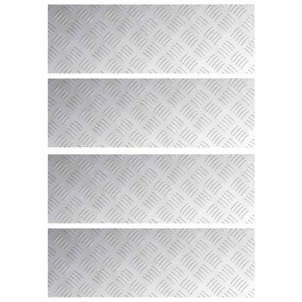 Vidaxx marche d'escalier rectangulaire 4 pcs argent 60 x 20 cm aluminium
