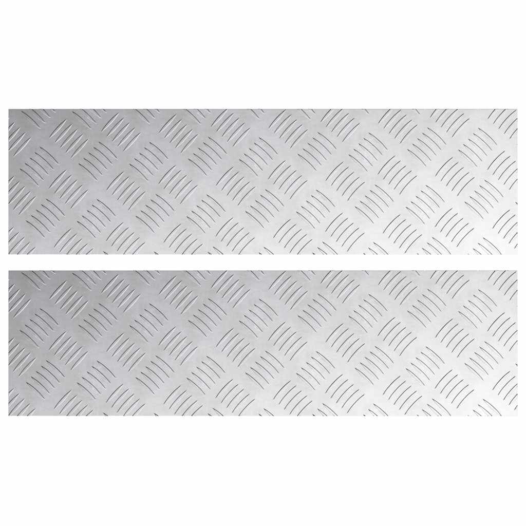 VidaXL marche d'escalier rectangulaire 2 pcs argent 70 x 20 cm aluminium