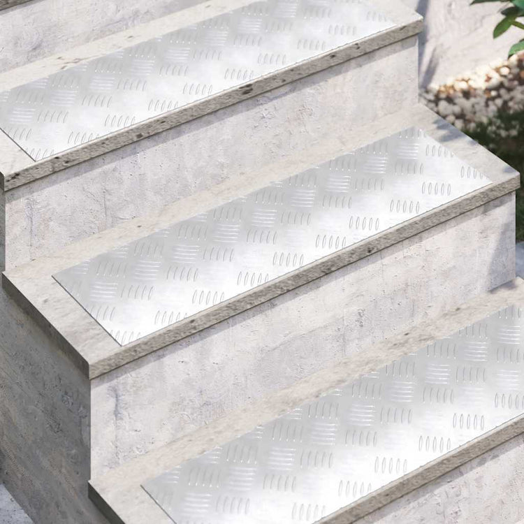 Vidaxx marche d'escalier rectangulaire 4 pcs argent 70 x 20 cm aluminium