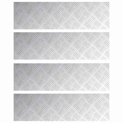Vidaxx marche d'escalier rectangulaire 4 pcs argent 70 x 20 cm aluminium