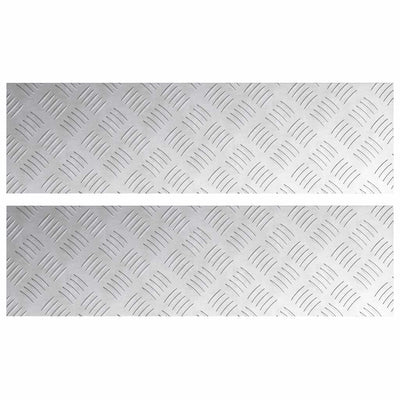 VidaXL marche d'escalier rectangulaire 2 pcs argent 70 x 20 cm aluminium