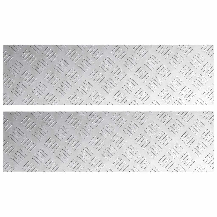 VidaXL marche d'escalier rectangulaire 2 pcs argent 70 x 20 cm aluminium