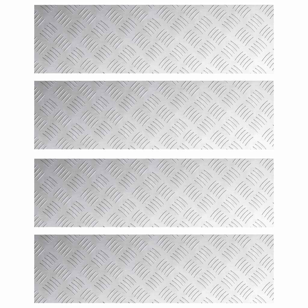 Vidaxx marche d'escalier rectangulaire 4 pcs argent 70 x 20 cm aluminium