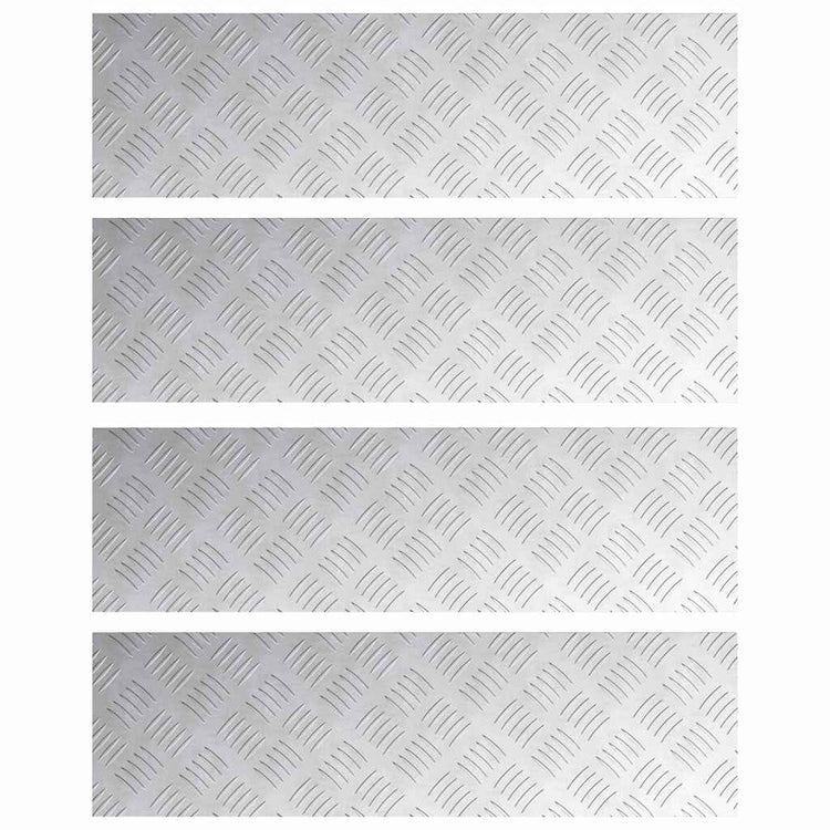 Vidaxx marche d'escalier rectangulaire 4 pcs argent 70 x 20 cm aluminium