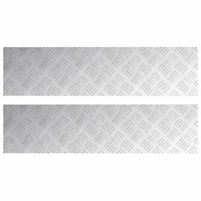 Vidaxxl marche d'escalier rectangulaire 2 pcs argent 80 x 20 cm aluminium
