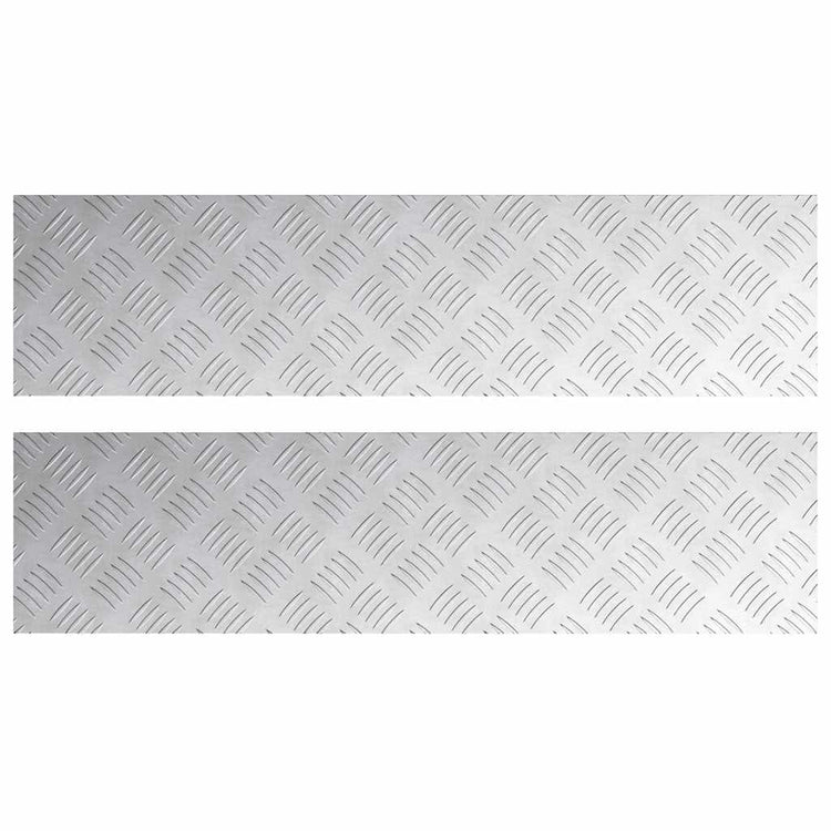 Vidaxxl marche d'escalier rectangulaire 2 pcs argent 80 x 20 cm aluminium