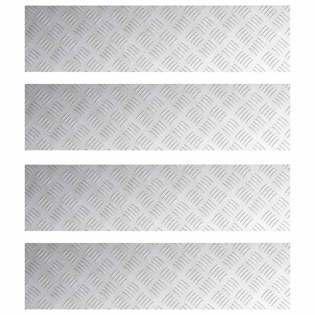 Vidaxx marche d'escalier rectangulaire 4 pcs argent 80 x 20 cm aluminium