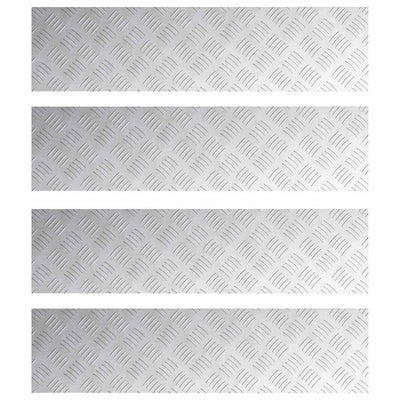 Vidaxx marche d'escalier rectangulaire 4 pcs argent 80 x 20 cm aluminium