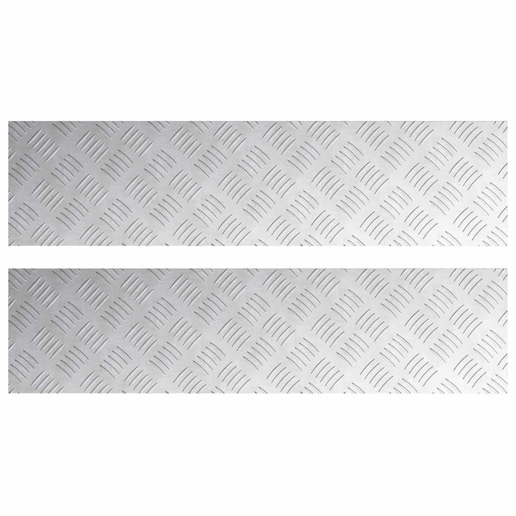Vidaxxl marche d'escalier rectangulaire 2 pcs argent 80 x 20 cm aluminium