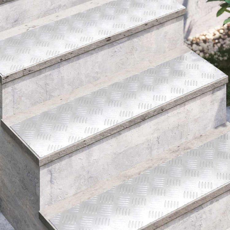 Vidaxx marche d'escalier rectangulaire 4 pcs argent 80 x 20 cm aluminium