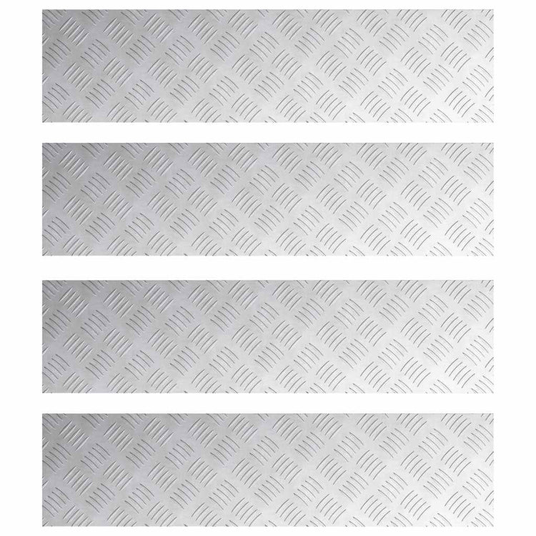 Vidaxx marche d'escalier rectangulaire 4 pcs argent 80 x 20 cm aluminium