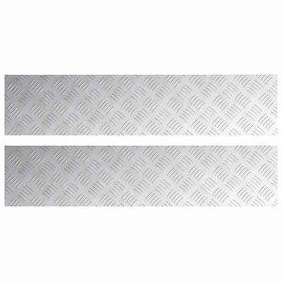 VidaXL marche d'escalier rectangulaire 2 pcs argent 90 x 20 cm aluminium