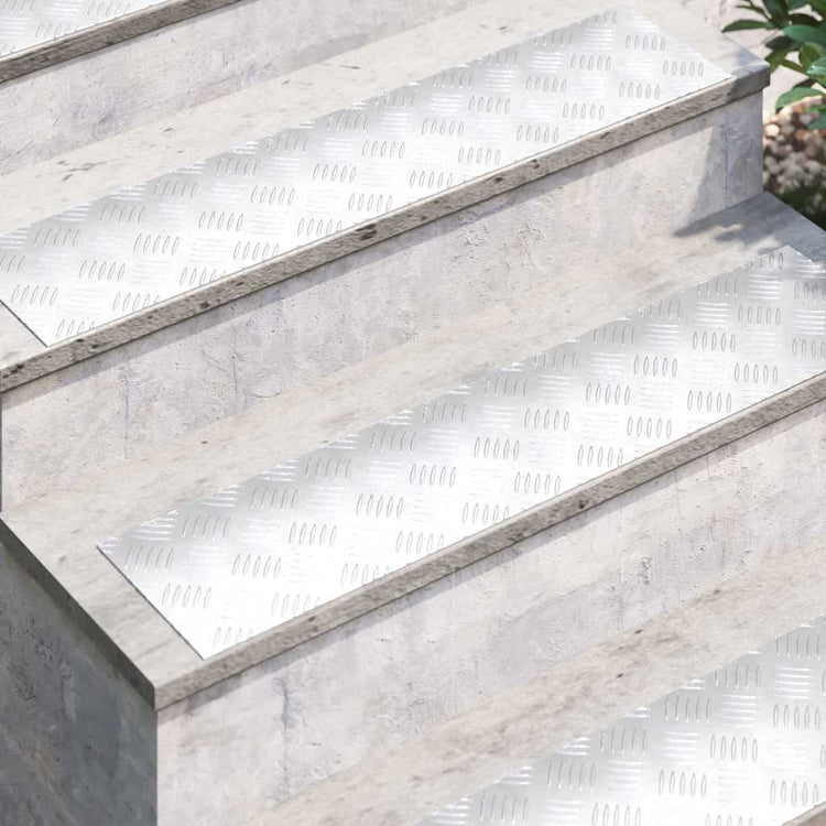 Vidaxx marche d'escalier rectangulaire 4 pcs argent 90 x 20 cm aluminium