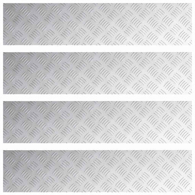 Vidaxx marche d'escalier rectangulaire 4 pcs argent 90 x 20 cm aluminium