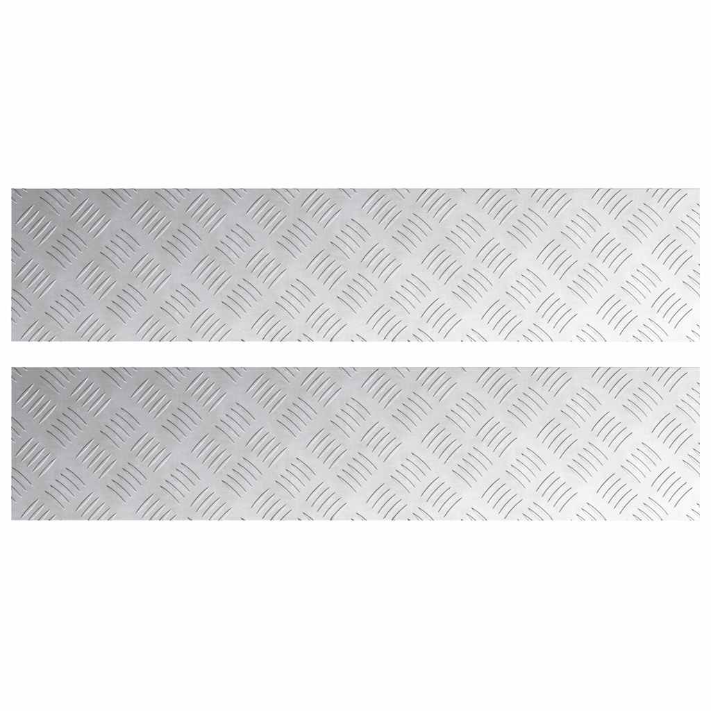 VidaXL marche d'escalier rectangulaire 2 pcs argent 90 x 20 cm aluminium