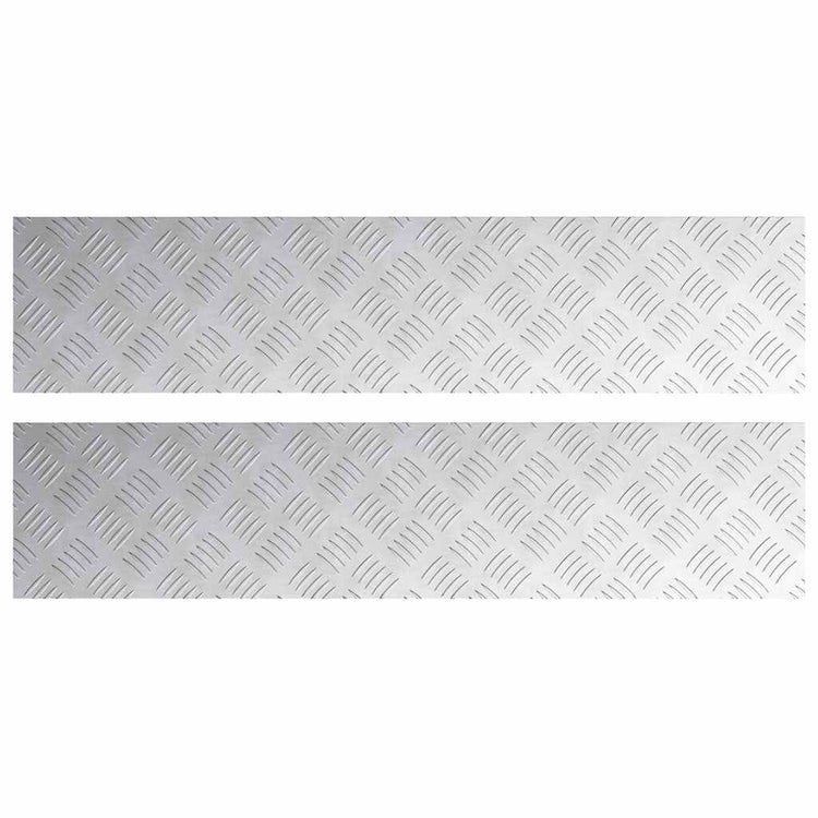 VidaXL marche d'escalier rectangulaire 2 pcs argent 90 x 20 cm aluminium