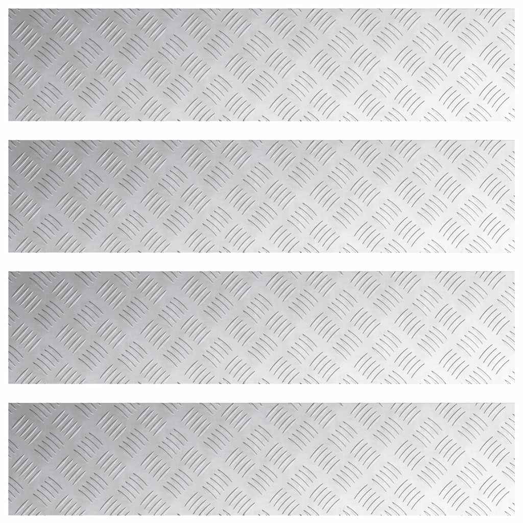 Vidaxx marche d'escalier rectangulaire 4 pcs argent 90 x 20 cm aluminium