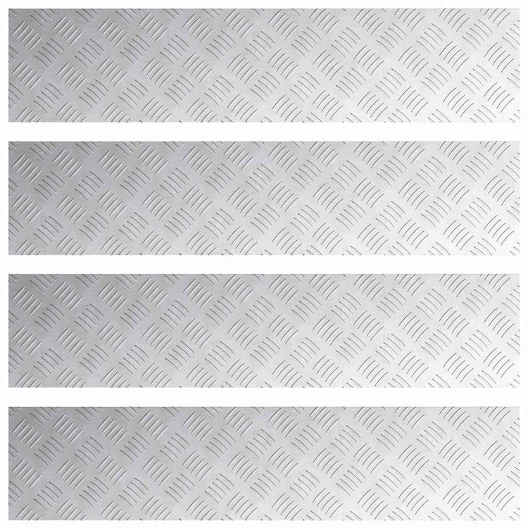 Vidaxx marche d'escalier rectangulaire 4 pcs argent 90 x 20 cm aluminium