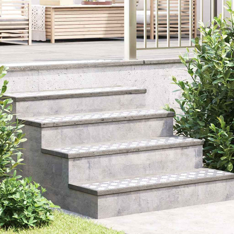 Vidaxx marche d'escalier rectangulaire 2 pcs argent 100 x 20 cm aluminium