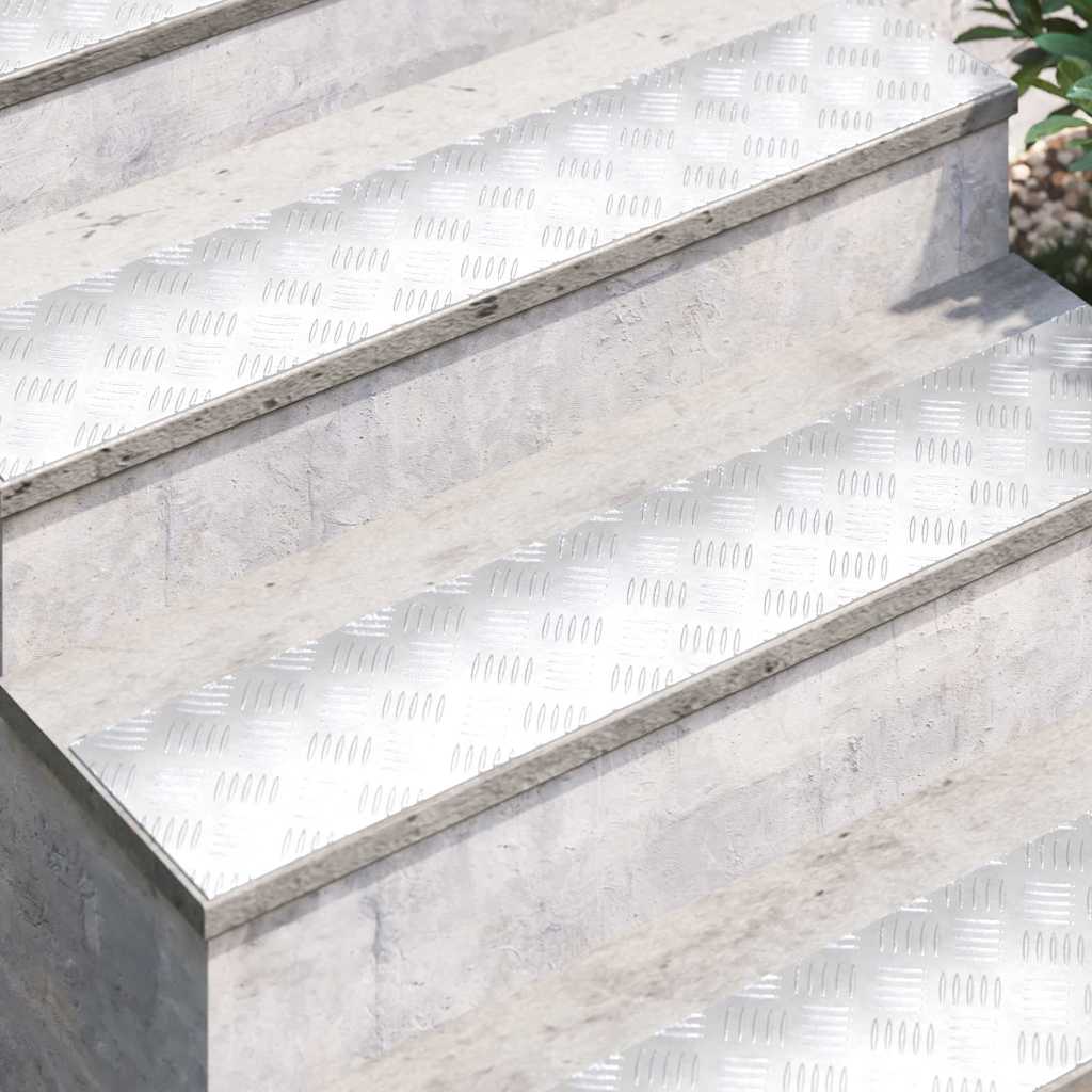 Vidaxx marche d'escalier rectangulaire 2 pcs argent 100 x 20 cm aluminium