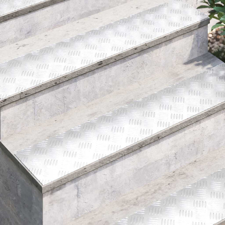 Vidaxx marche d'escalier rectangulaire 2 pcs argent 100 x 20 cm aluminium